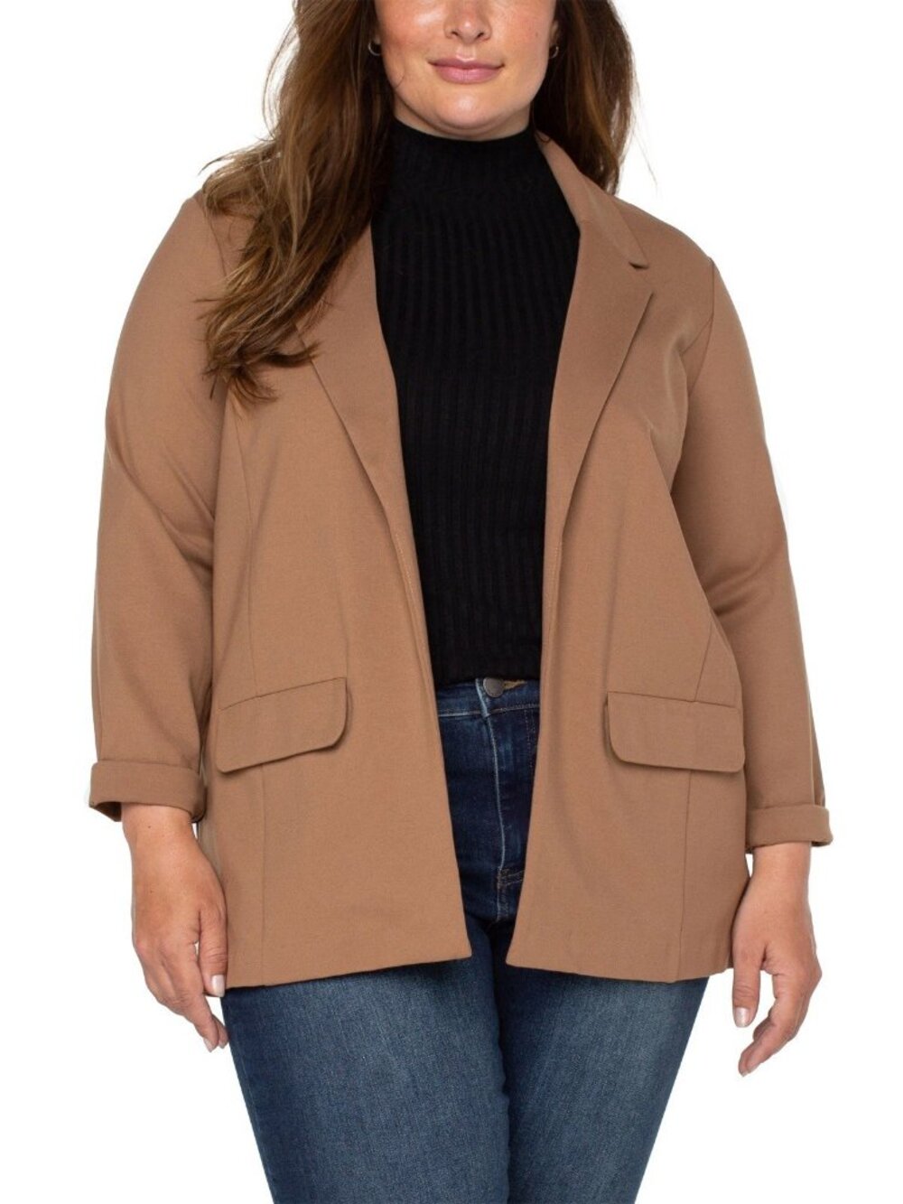 NEW Liverpool Boyfriend Blazer 1X Tan